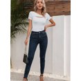 thumbnail image 6 of Womens Cutout Tops Fashion Sexy Short Sleeve Lightweight Slim Fitted Tops Tshirts, 6 of 7