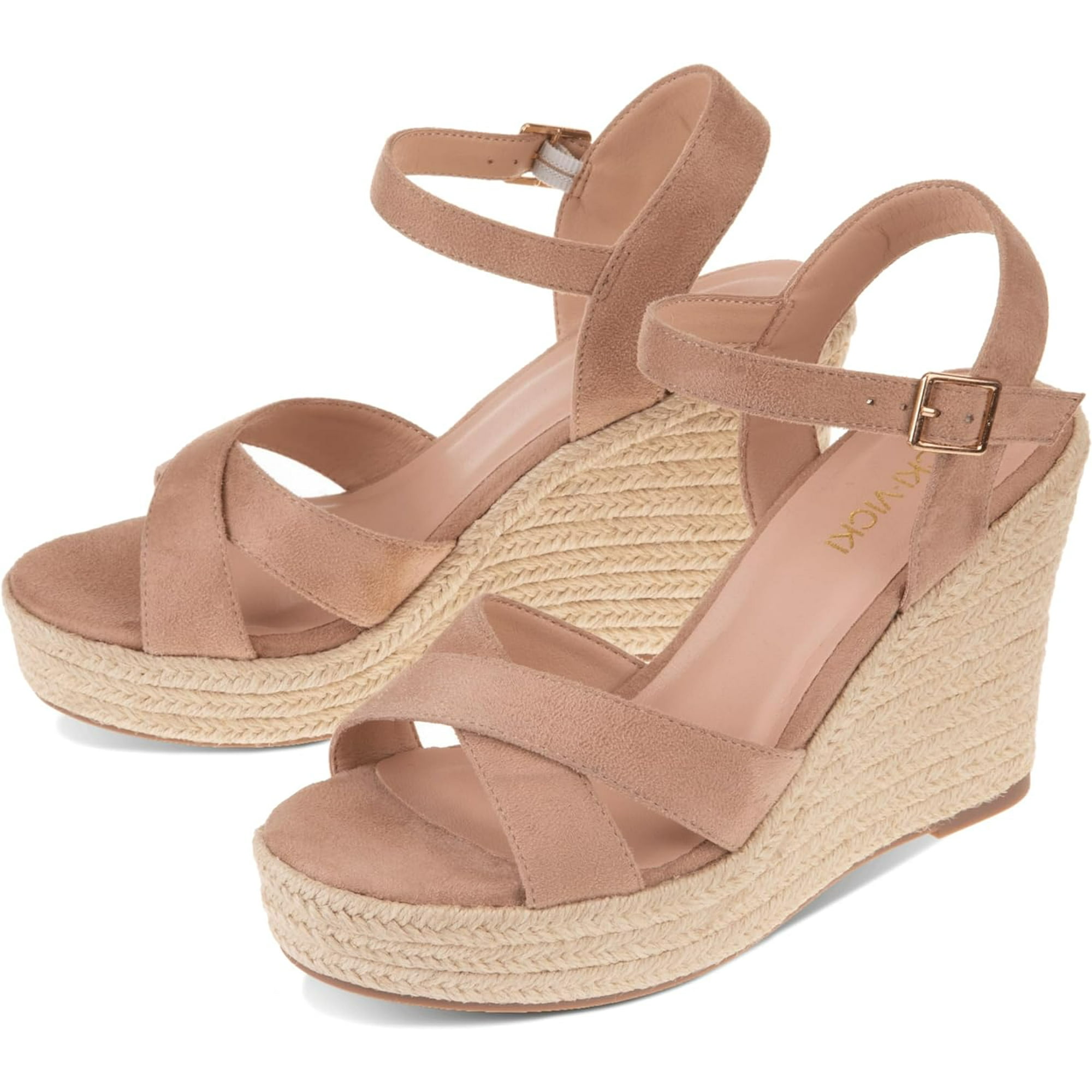 VICKI·VICKI Women's Platform Sandals Wedge Ankle Strap Open Toe Sandals