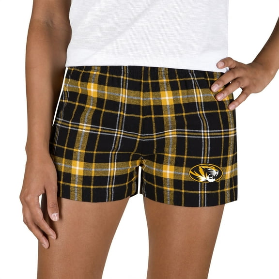 Women's Concepts Sport Black/Gold Missouri Tigers Ultimate Flannel Shorts