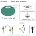 thumbnail image 3 of WOWOW  Widespread High Arc Bathroom Faucet Brushed Nickel 2 Handles 8 inch Basin Faucet, 3 of 9