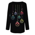 thumbnail image 5 of Makaor Womens Fashion Tops Plus Size Crew Neck Shirts Tunic Christmas Tree Graphic Long Sleeve Pullover Tees Cute Vacation Clothes, 5 of 5