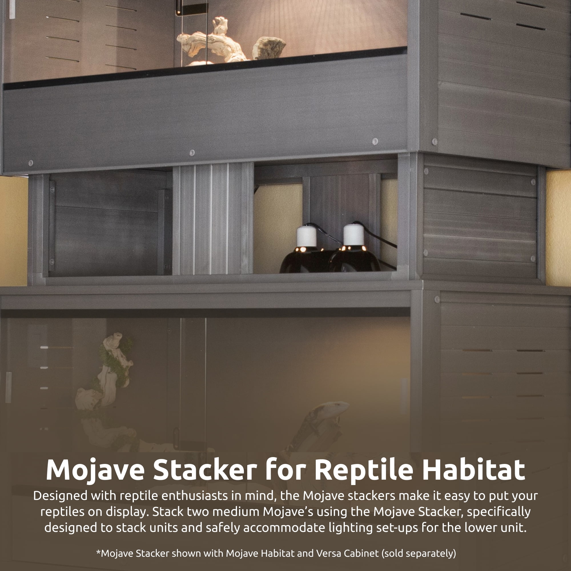 New Age Pet® ECOFLEX® Mojave Reptile Habitat Stacker in Large 48" Grey for Lighting