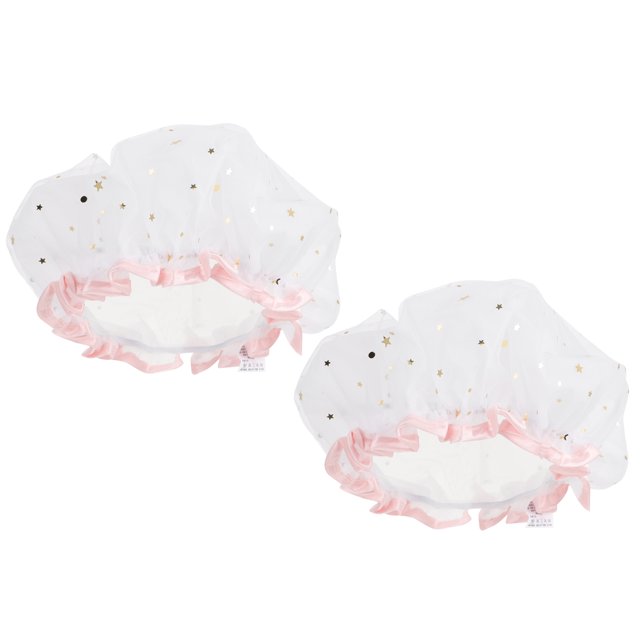MasteelfCA 2pcs Waterproof Shower Caps Satin Beauty Caps Bathing Caps Bathroom Caps
