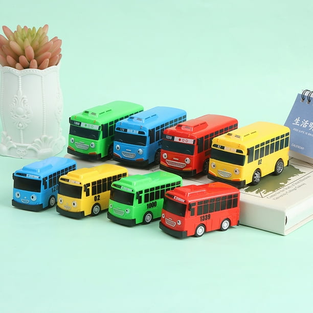 Buytra 4PCS Tayo The Little Bus Cartoon Pull Back Car Toy Set Kids