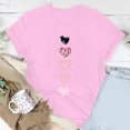 thumbnail image 2 of Virmaxy Hauts Graphiques Cœur d'Amour pour Femmes Saint-Valentin Imprimé Saint-Valentin Col Rond Manches Courtes Haut/chemise Rose-C TG, 2 of 5