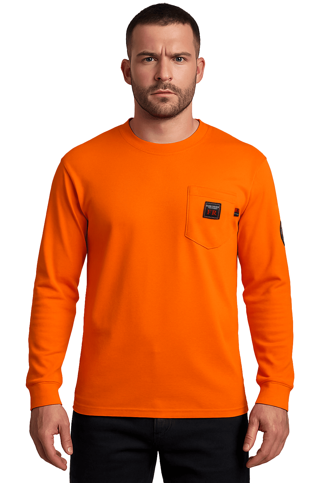 Bass Creek Outfitters Men's Flame Resistant Long Sleeve Crewneck Knit Top, Sizes M-XXL