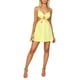 thumbnail image 3 of TRKIYQC Vestido corto de tirantes de verano para mujer amarillo sin mangas sin espalda vendaje vestido calado TRKIYQC moderno, 3 of 8