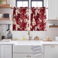 thumbnail image 2 of Chinese Flowers Kitchen Curtains Window Panels, Spring Pink Botanical Blooms Flowers Insulated Window Treatment Curtain, Grommet Curtains for Bedroom/Living Room/Bathroom, 2 Piece 52"Wx45"L, 2 of 8