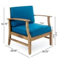 thumbnail image 2 of Easter Outdoor 4 Seater Teak Finished Acacia Wood Conversation Sets with Cushions and Fire Pit, 2 of 9