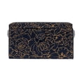 thumbnail image 2 of SINGER Large Premium Tackle Basket Gold Foil Floral Print with Notions Sewing Kit and Matching Pin Cushion, 2 of 6