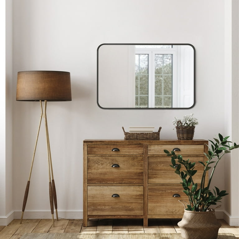 Isla Rectangle Wall Accent Mirror – 36-Inch H X 24-Inch L, Modern 
