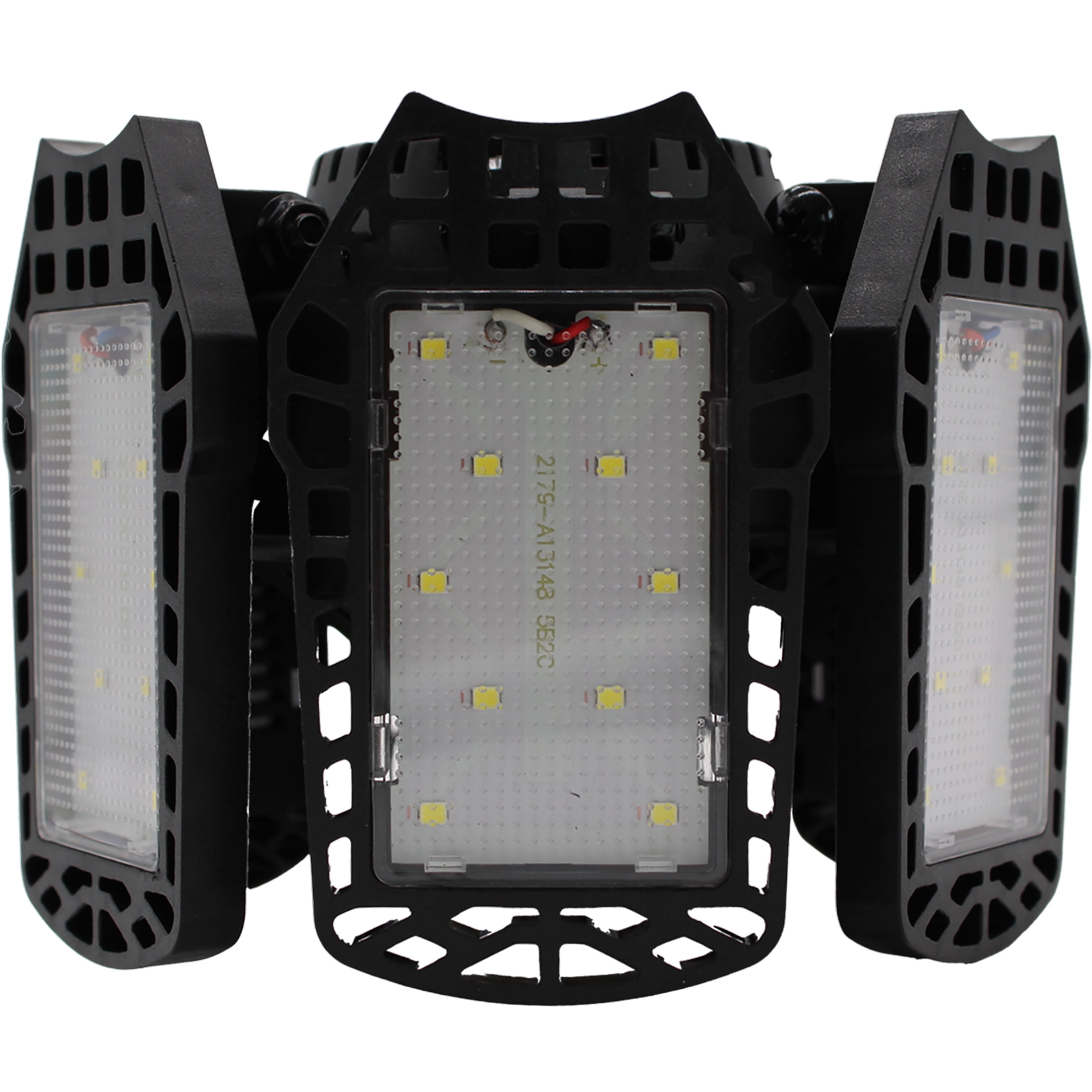 Jaspertronics 2 Pack LED Adjustable 6 Leaf Garage Light 200W 8000 Lumen 6500K Deformable 6+1 Panels E26/E27 Screw-In Ceiling 2 Unit per pack