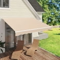 thumbnail image 4 of AECOJOY 8' x 10' Manual Retractable Patio Awning,Outdoor Awning Retractable Sunshade Shelter-Beige, 4 of 9