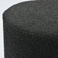 thumbnail image 4 of Modern Round Boucle Upholstered Ottoman with Soft Padded Seat, Multi-Functional Sofa Footrest, Side Table, Extra Seating for Living Room, Bedroom, Entryway (Black, 18" D x 18" W x 18.3" H), 4 of 9