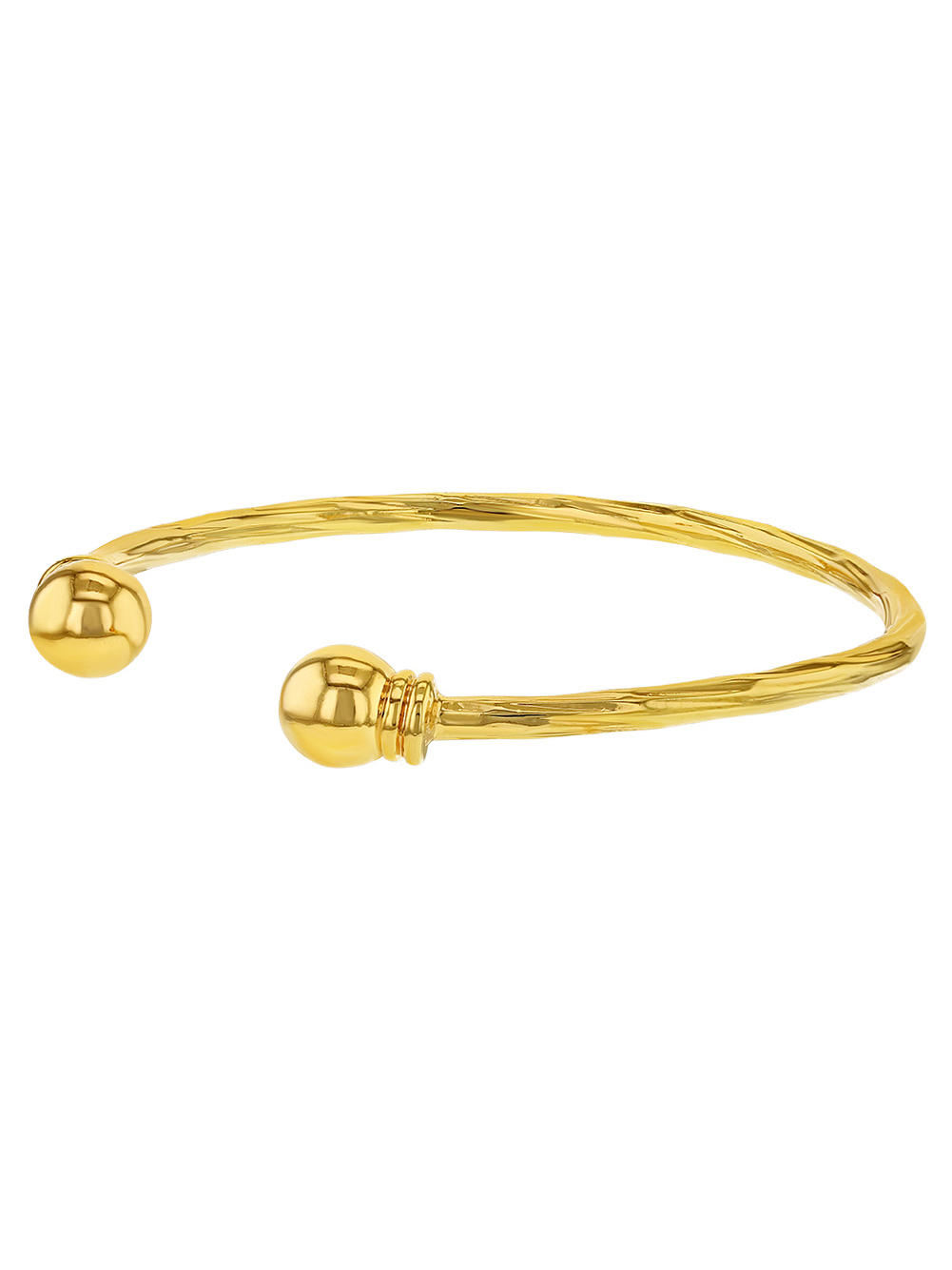 Shiny Yellow Gold Plated Adorable Twisted Cable Cuff Newborn Baby Bracelet 40mm - image 2 of 4