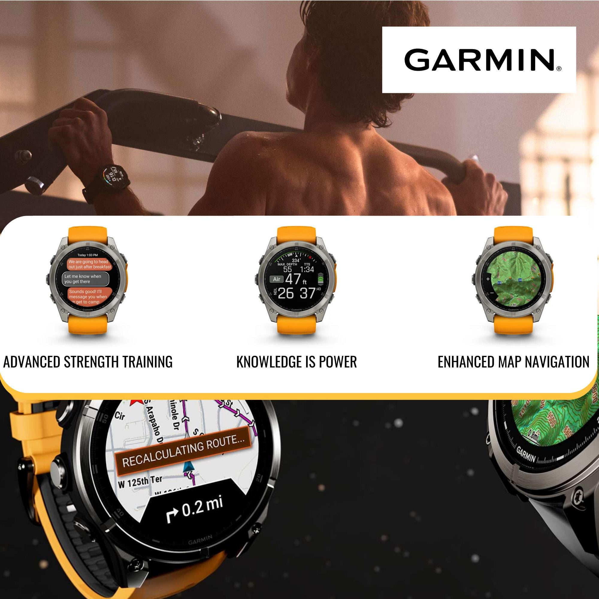 Garmin Fenix 8 Sapphire 51mm GPS Smartwatch with 1.4-Inch AMOLED Display (Spark Orange and Graphite) Bundle with Waterproof Hard Case (Black) and Focus Camera Charger Stand (3 Items)