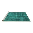 thumbnail image 2 of Ahgly Company Machine Washable Indoor Rectangle Oriental Turquoise Blue Industrial Area Rugs, 2' x 5', 2 of 4