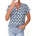 thumbnail image 4 of PRETTYGARDEN Womens Floral Print Short Sleeve Summer Tops Trendy V Neck Loose Boho Shirts Casual Work Blouses, 4 of 10