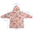 thumbnail image 7 of Princess Mushroom Castle Pattern Blanket Hoodies for Kids 6-13YR Oversize Wearable Blanket Hoodies for Boys Girls Teens, 7 of 7