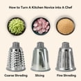 thumbnail image 4 of Rotary Cheese Grater, 3-in-1 Manual Vegetable Slicer with Handle, Kitchen Shredder with Suction Base for Cheese, Nuts, Potatoes and Salads, Easy to Clean, 4 of 7