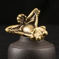 thumbnail image 7 of SPRING PARK Retro Brass Meditate Zen Buddhism Frog Statue Small Ornament Copper Animal, 7 of 7