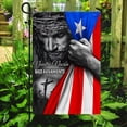 thumbnail image 2 of FLAGWIX American Flag - Jesus Flag One Nation Under God Jesus Puerto Rico Flag TRL1697Fv1 - Garden Flag (11.5" x 17.5"), 2 of 3