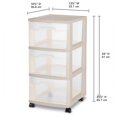 thumbnail image 3 of Sterilite 3 Drawer Cart - Bronze, 3 of 4