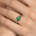 thumbnail image 4 of Gem Stone King 1.29 Ct Oval Green Nano Emerald Blue Diamond 18K Rose Gold Plated Silver Ring, 4 of 6