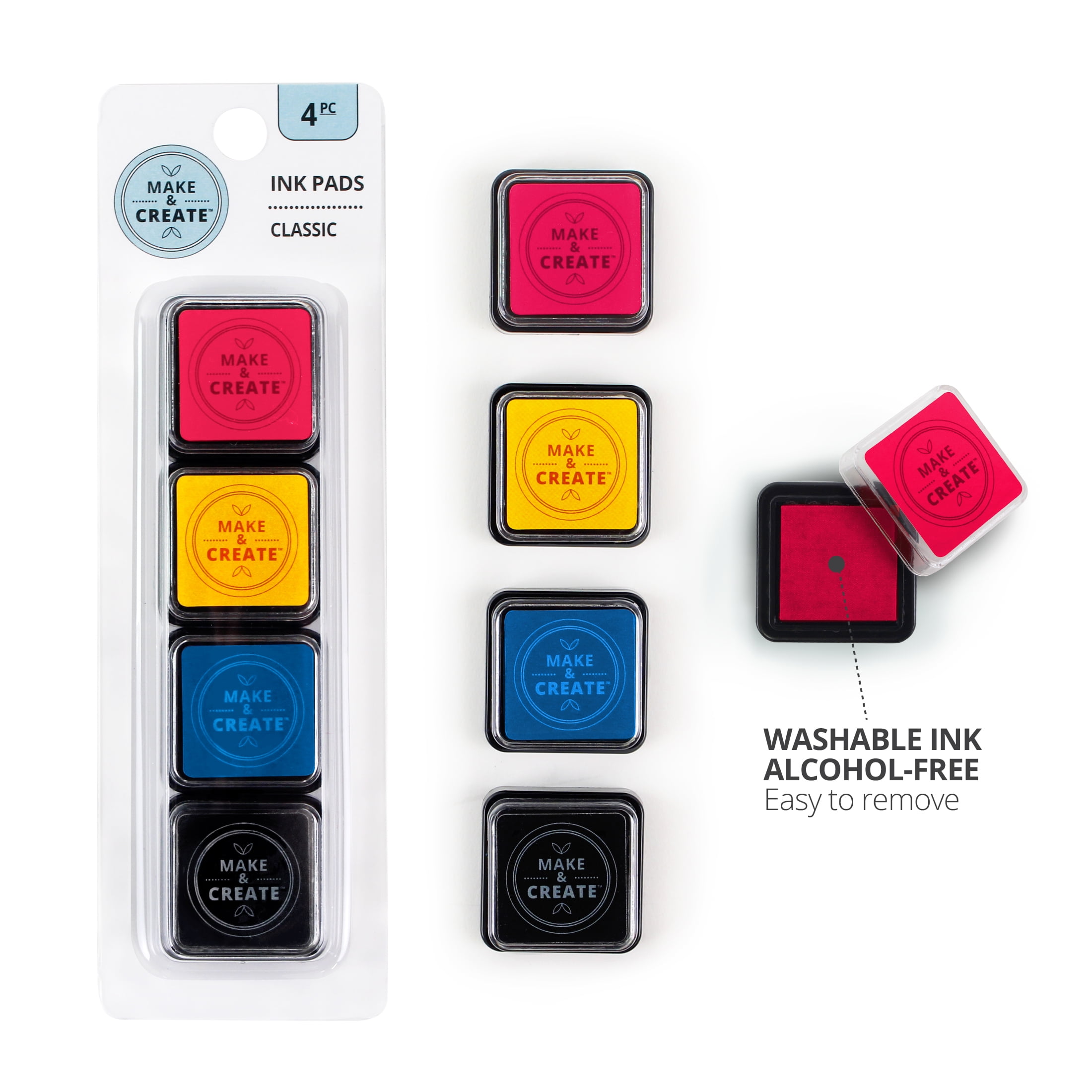 Make & Create Ink Pads, Classic Stamp Ink for Adults, 4 Piece Set