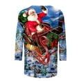 thumbnail image 5 of Blouses pour Femmes Décontractées Col Rond Manches 3/4 Imprimé de Noël T-Shirts à Manches Longues pour Femmes en Solde, 5 of 5