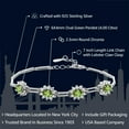 thumbnail image 3 of Gem Stone King 925 Sterling Silver Green Peridot Tennis Bracelet for Women (4.00 Cttw, Oval 6X4MM, Gemstone Birthstone, 7 inch with 1 inch Extender), 3 of 6