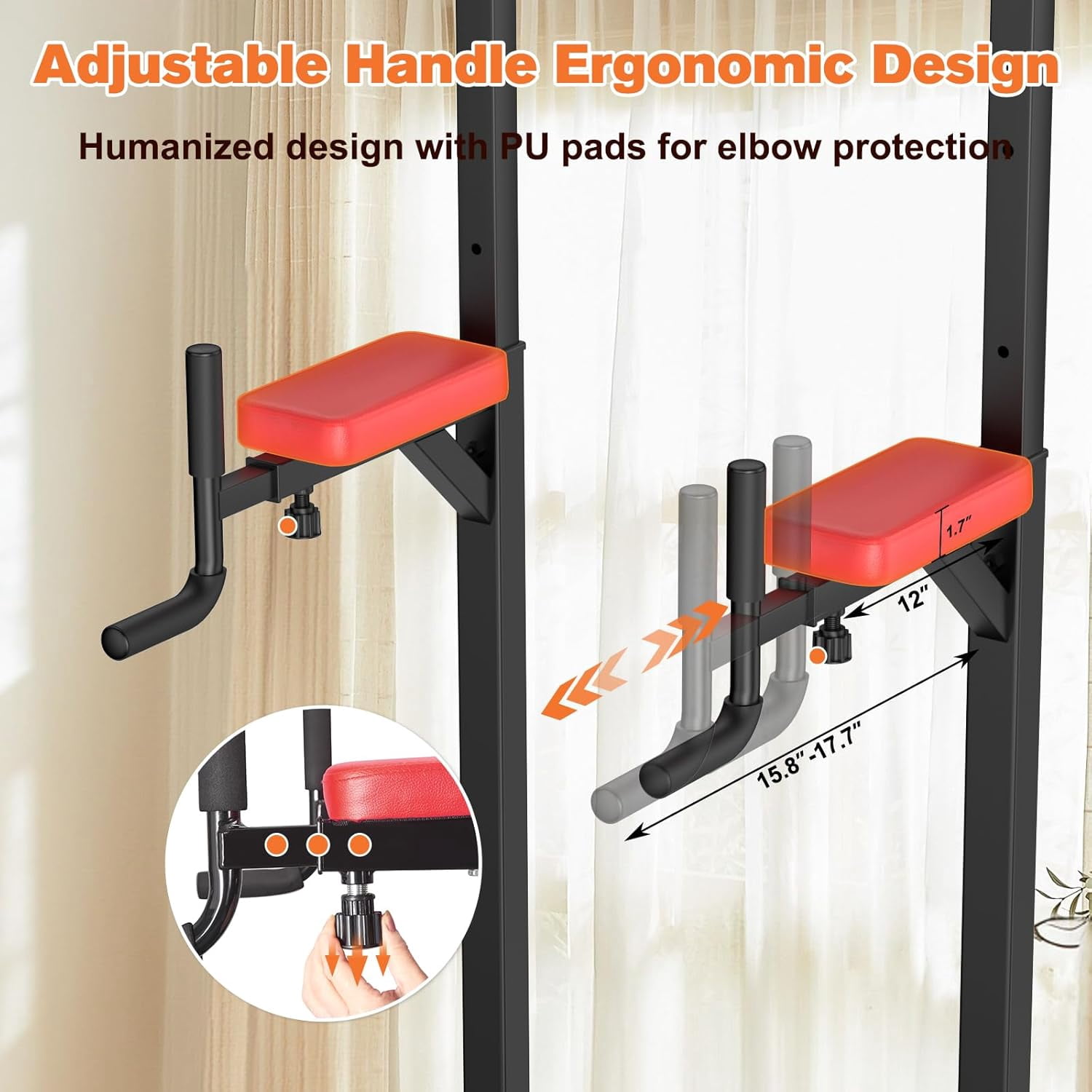 REBUILD YOUR LIFE Power Tower Pull Up Bar Station Workout Dip Station for Home Gym Strength Training Fitness Equipment
