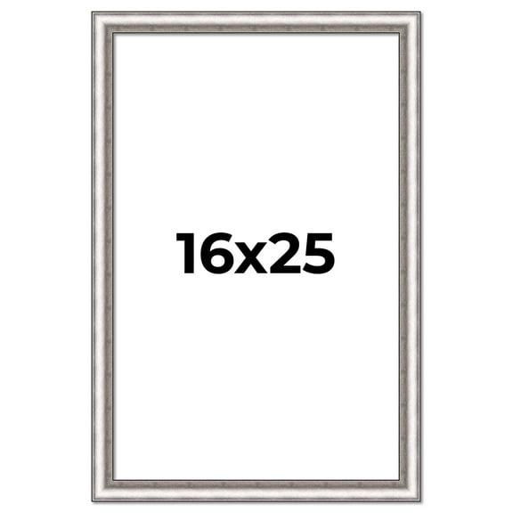 16x25 Frame Silver Real Wood Picture Frame Width 1.25 Inches | Interior Frame Depth 0.5 Inches |