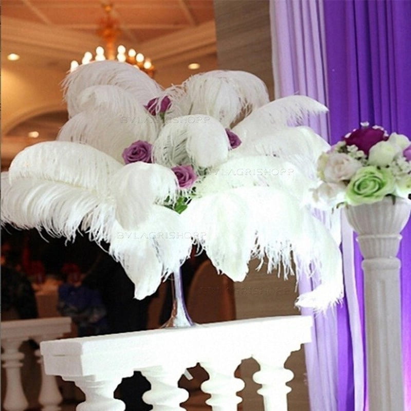 for Home Wedding Decoration 30-35cm burgundy Sowder 10pcs Ostrich Feathers 12-14inch 