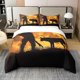 thumbnail image 2 of Algodón Lobo Caza Funda Nórdica Queen Size,Jungle Wild Animal Western Cowboy, 2 of 7