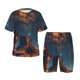thumbnail image 1 of Fotbe Cowboy Boots Under Starry Sky Pijama Estampada de 2 Piezas para Niños – Ropa de Dormir de Manga Corta Cómoda para Niños y Niñas, Camiseta y Shorts de Algodón-Large, 1 of 6