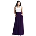 thumbnail image 1 of KOH KOH Long Flowy Cute Modest High Empire Waist Full Floor Length Pockets Casual Semi Formal Vintage Work Office Workwear Maxi Skirt For Women Purple XX-Large US 18-20 NT325, 1 of 7