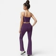 thumbnail image 7 of Women's High Waist Flared Leggings with Contrast Seam Detail and Stretch Fabric - X Large, Purple, 7 of 7
