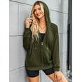 thumbnail image 3 of Zeagoo Womens Zip Up Hoodies Long Sleeve Lightweight Fall Oversized Casual Sweatshirts Jacket with Pocket, 3 of 6