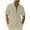 Khaki, variant on Men's Summer Casual Solid Button Down Shirts Cotton Linen Shirts Long Sleeve Shirts Gray