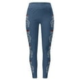 thumbnail image 3 of MKLEKYY Leggings push up para mujer, leggings casuales para entrenamiento, pantalones con estampado navideño de triple bloque de color, leggings elásticos suaves, 3 of 3