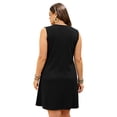 thumbnail image 6 of LANREMON Womens Dress Summer Plus Size Sundresses for Women Black Scoop Neck Loose Fit Sleeveless Dresses with Pockets 3XL, 6 of 9