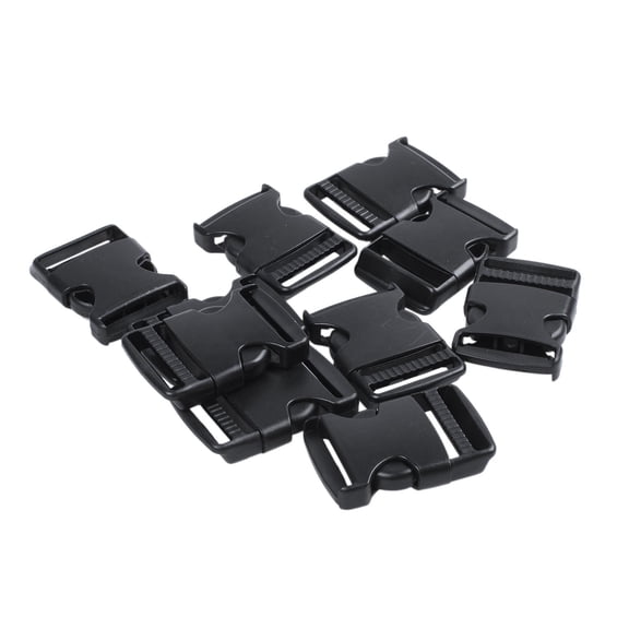 10x Hard Plastic Strap Band Belt Side Release Buckle 3cm Width Black,10 x Side Release Buckle,Black