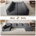 thumbnail image 3 of 118" Sleeper Sofa Bed, Modular sectional sofa Chaise for Guest Room, Living Room, Grey, 3 of 6