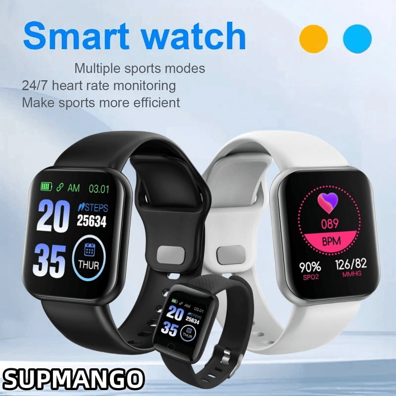 D28 Real Step Count Fashion Smart Sports Watch Bluetooth Fitness Tracker Sports Watch Android IOS Smart Bracelet Walmart