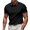 Black, variant on Summer Men's Short Sleeve Pullover Button Turn-Down Collar T-Shirt Solid Color Quick-Dry Breathable Lightweight Moisture-Wicking Running Athletic Top for Marathon Running