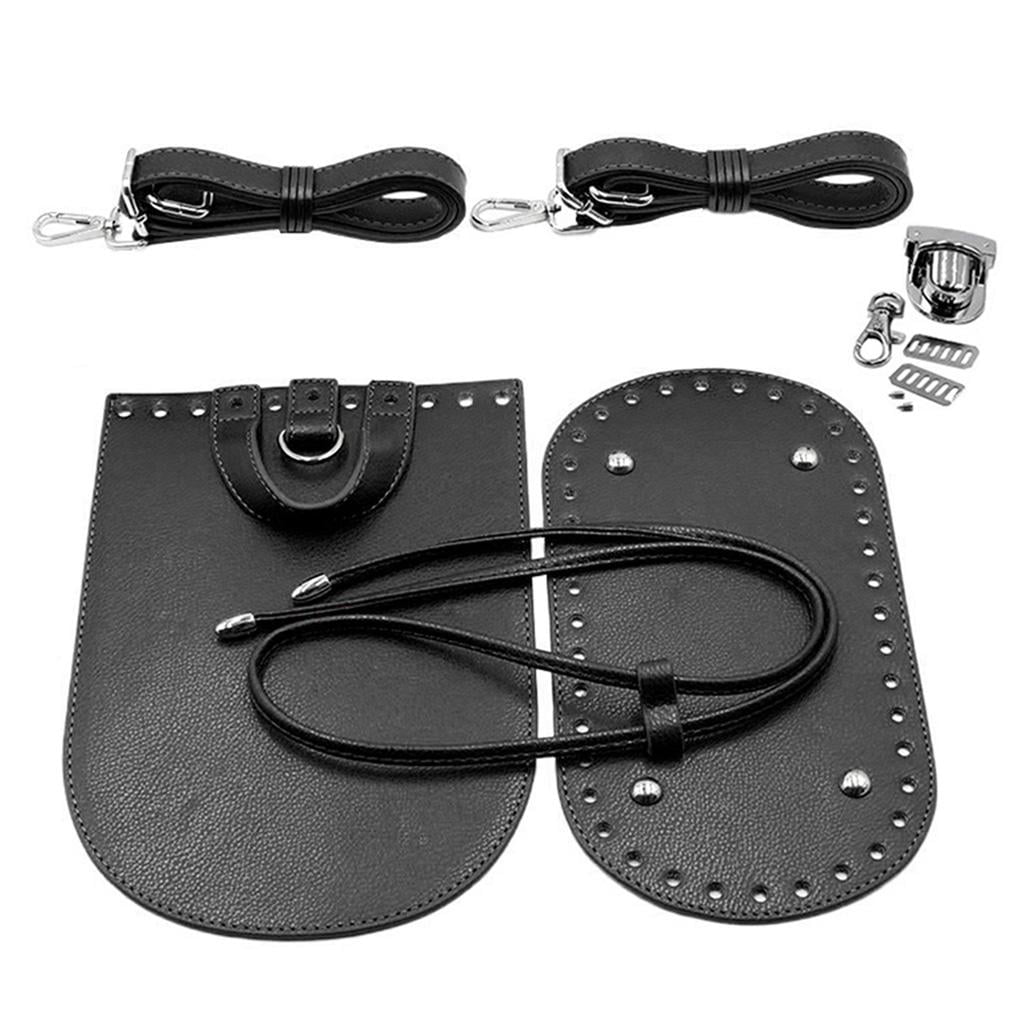 7x Leather Bag Bottom Mat Cushion Pad Flap Cover Drawstring Handbag Bag Making Black