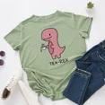 thumbnail image 4 of JFUNCY Camisetas de gran tamaño con estampado de dinosaurio de dibujos animados para mujer, camisetas holgadas informales de manga corta para mujer, camisetas de algodón de verano para mujer, 4 of 4