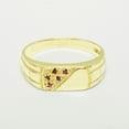 thumbnail image 2 of LBG British Made 9k Yellow Gold Natural Ruby Mens Band Ring - 25 size options - Size 7.75, 2 of 6
