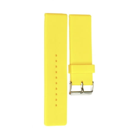 22mm Rubber Strap - 22MM YELLOW SMOOTH RUBBER SILICONE WATCH BAND STRAP FITS INVICTA